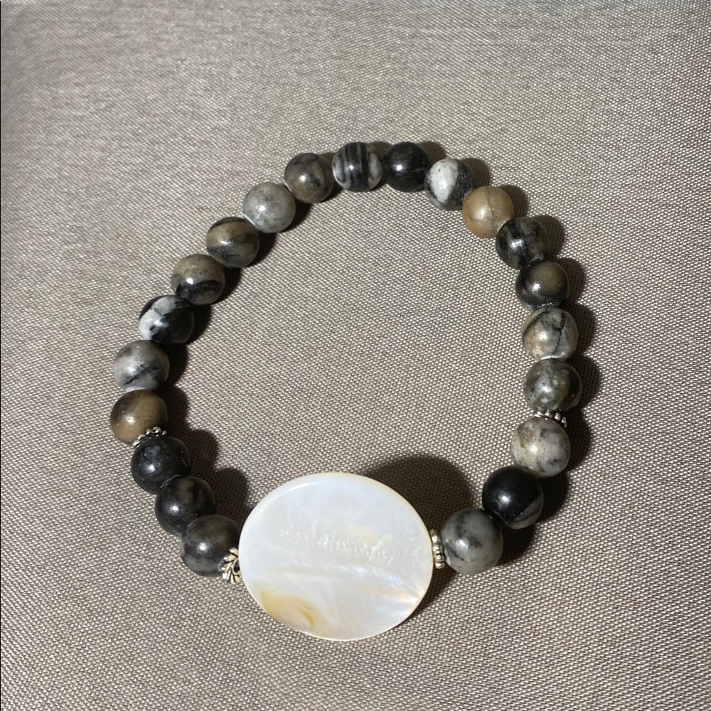 Beautiful Black Network Agate Stone Bracelet